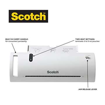 Scotch Thermal Laminator Machine, 5 Minute Warm-up, 9" Input, for Laminating Sheets Up to 5-Mil Thick