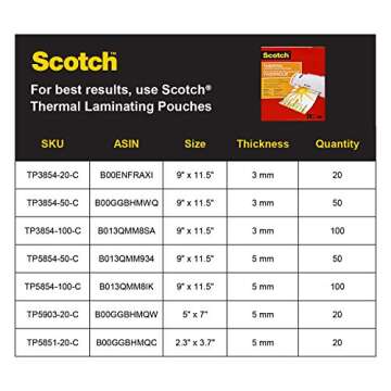 Scotch Thermal Laminator Machine, 5 Minute Warm-up, 9" Input, for Laminating Sheets Up to 5-Mil Thick
