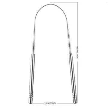 Fanzbike Tongue Cleaner Tongue Scraper - Stainless Steel Tongue Brush Eliminate Bad Breath With Non-...