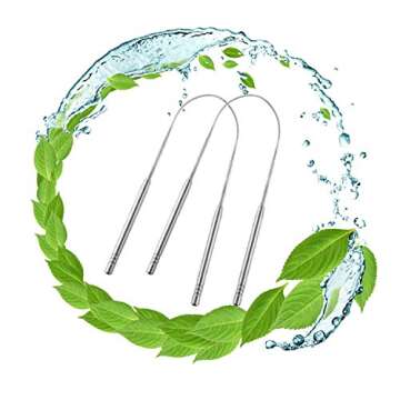 Fanzbike Tongue Cleaner Tongue Scraper - Stainless Steel Tongue Brush Eliminate Bad Breath With Non-synthetic Grip