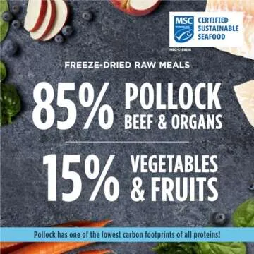 Instinct Freeze Dried Raw Meals, Natural Dry Dog Food, Grain Free - Wild Caught Pollock, 24 oz. Bag