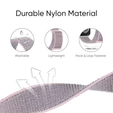6 Pack Sport Nylon Loop Band Compatible with Apple Watch Bands 38mm 40mm 41mm 42mm 44mm 45mm 46mm 49...