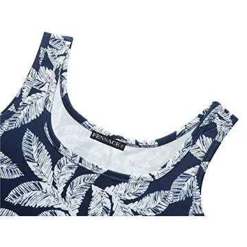 FENSACE Fit and Flare Summer Beach Midi Dresses for Women