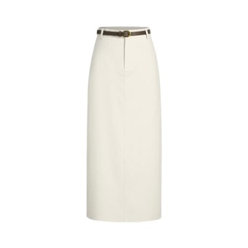 CIDER French Riviera Linen-Blend Mid Rise Midi Skirt
