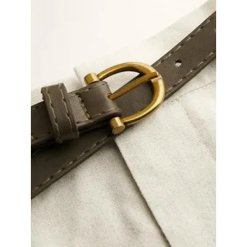 CIDER French Riviera Linen-Blend Mid Rise Midi Skirt