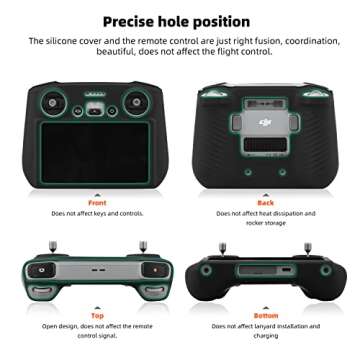 HeiyRC Protective Silicone Case Cover for DJI Mini 3 Pro DJI RC Remote Controller Protector Accessory(Black)