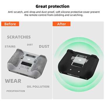 HeiyRC Protective Silicone Case Cover for DJI Mini 3 Pro DJI RC Remote Controller Protector Accessory(Black)