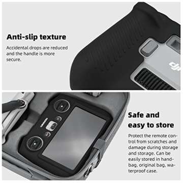 HeiyRC Protective Silicone Case Cover for DJI Mini 3 Pro DJI RC Remote Controller Protector Accessory(Black)