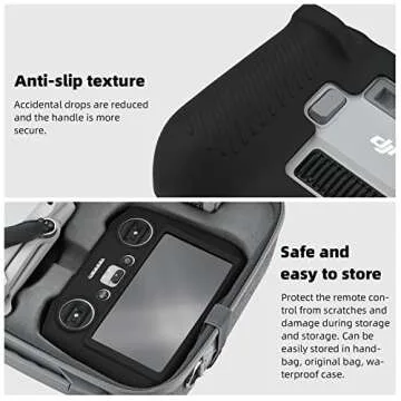 HeiyRC Protective Silicone Case Cover for DJI Mini 3 Pro DJI RC Remote Controller Protector Accessory(Black)