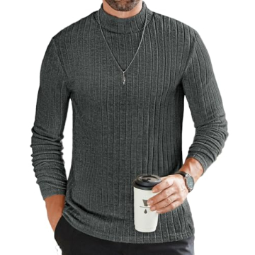 Ekouaer Men's Mock Turtleneck Shirts - Stylish Warmth for Every Occasion