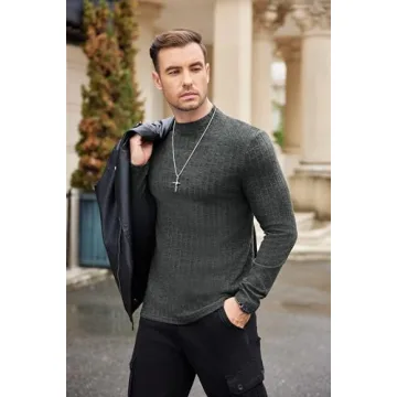 Ekouaer Men's Mock Turtleneck Sweater - Versatile and Comfortable