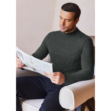 Ekouaer Men's Mock Turtleneck Sweater - Versatile and Comfortable