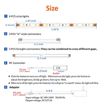 WOBANE Under Cabinet LED Lighting Kit - Easy Install