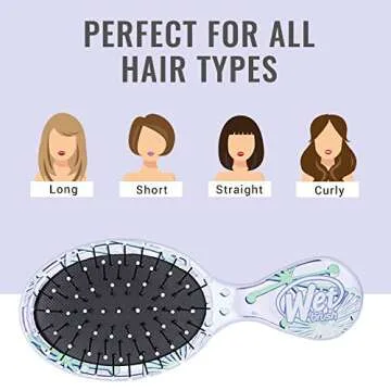 Wet Brush Osmosis Mini Detangler - Sparkling Sea Life - Detangling Travel Hair Brush - Ultra-Soft IntelliFlex Bristles Glide Through Tangles with Ease - Protects Against Split Ends and Pain-Free