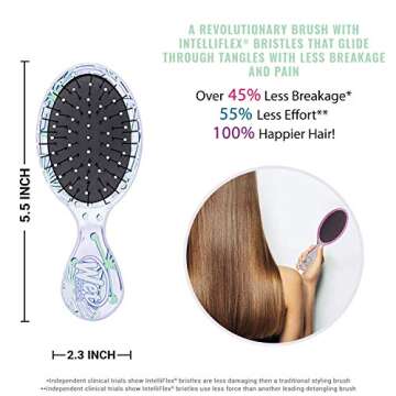 Wet Brush Osmosis Mini Detangler - Sparkling Sea Life - Detangling Travel Hair Brush - Ultra-Soft IntelliFlex Bristles Glide Through Tangles with Ease - Protects Against Split Ends and Pain-Free