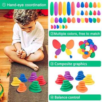 Colorful Wooden Balancing Blocks for Kids' Imaginative Play