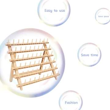 Braiding Hair Rack - Hair Braiding Rack with 60 Pegs Standing Holder with 60 Spools for Stylists - E...