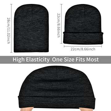 Rosoz Beanie Hats for Men, Slouchy Beanies for Men Knitted Caps for Women Soft Warm Unisex Cuffed Be...