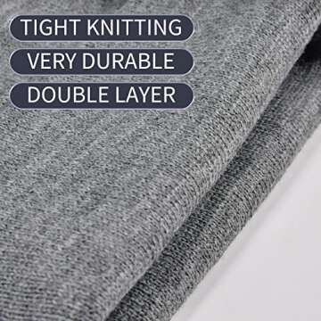 Rosoz Beanie Hats for Men, Slouchy Beanies for Men Knitted Caps for Women Soft Warm Unisex Cuffed Beanie Black/Beige