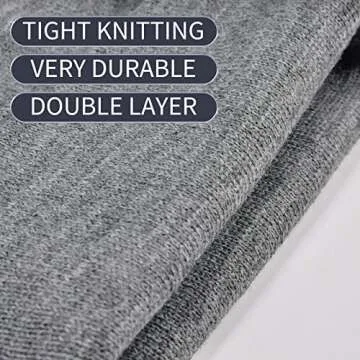 Rosoz Beanie Hats for Men, Slouchy Beanies for Men Knitted Caps for Women Soft Warm Unisex Cuffed Beanie Black/Beige