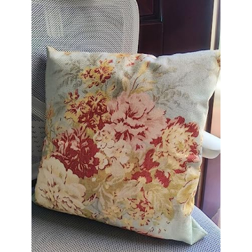 JACKGOLD Decorative Pillow Covers 18x18 Floral Farmhouse