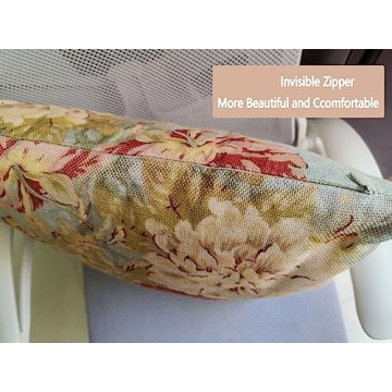 JACKGOLD Decorative Pillow Covers 18x18 Floral Farmhouse