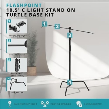 Flashpoint 10.5' C Stand Kit: Robust & Versatile Lighting