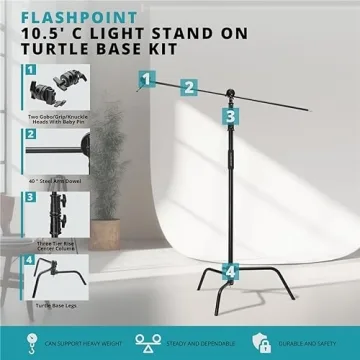 Flashpoint 10.5' C Stand Kit: Robust & Versatile Lighting