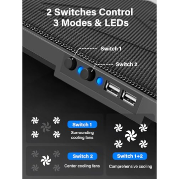 Kootek Adjustable Laptop Cooling Pad with Fans