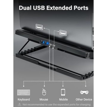 Kootek Adjustable Laptop Cooling Pad with Fans