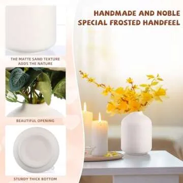 Tioncy 30 Set 3.9"*2.76" White Ceramic Bud Vases Bulk Boho Valentine's Day Centerpieces White Ceramic Vases for Dry Flowers Pampas Grass Home DIY Wedding Table Decor (Stylish)