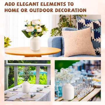 Tioncy 30 Set 3.9"*2.76" White Ceramic Bud Vases Bulk Boho Valentine's Day Centerpieces White Ceramic Vases for Dry Flowers Pampas Grass Home DIY Wedding Table Decor (Stylish)