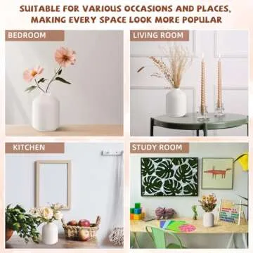 Tioncy 30 Set 3.9"*2.76" White Ceramic Bud Vases Bulk Boho Valentine's Day Centerpieces White Ceramic Vases for Dry Flowers Pampas Grass Home DIY Wedding Table Decor (Stylish)