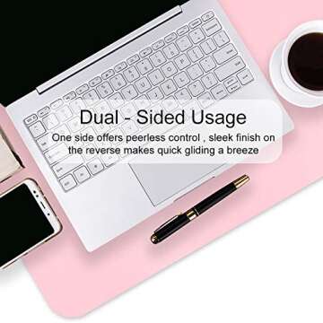 M JJYPET Desk Pad, Dual Sided PU Leather Desk Mat, Waterproof Desk Blotter for House & Office(31.7" ...
