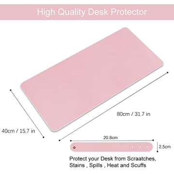 M JJYPET Desk Pad, Dual Sided PU Leather Desk Mat, Waterproof Desk Blotter for House & Office(31.7" X 15.7")