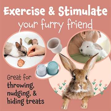 8 PC Stacking Cups for Rabbits - Safe NESSTING Toys