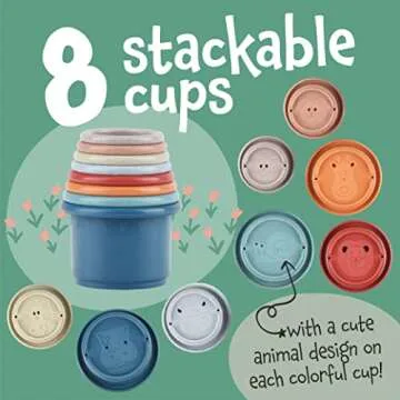 8 PC Stacking Cups for Rabbits - Safe NESSTING Toys