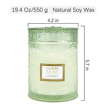 Sea Mint & Spruce Scented Candle Gift for Home Relaxation