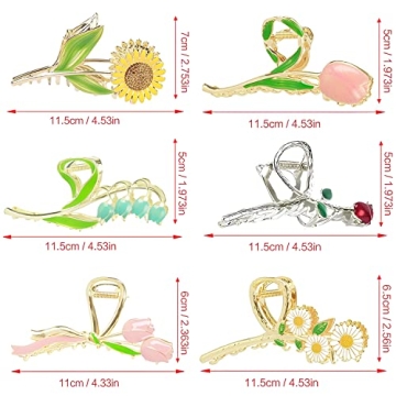 Buy Stylish Flower Metal Hair Claw Clips for Women 6 Pcs