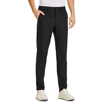 CRZ YOGA Men's All Day Comfy Golf Pants - 32" Quick Dry Lightweight Work Casual Trousers with Pocket...