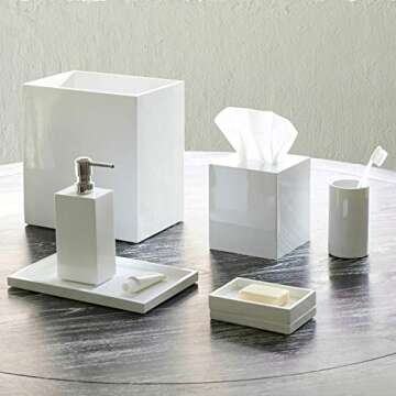 Elegant Jonathan Adler Lacquer Bath Soap Dispenser in White