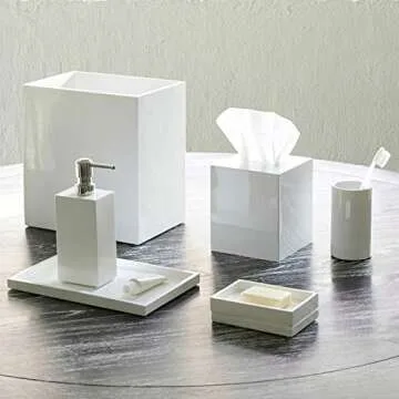 Elegant Jonathan Adler Lacquer Bath Soap Dispenser in White