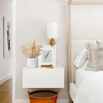 Faux Pampas Grass with Vase, Artificial Pampas Grass Flowers Bouquet Plant Fluffy Boho Home Decor Fake Pompass Pompous Grass Floral Arrangement for Wedding Party Table Room Decorations Taupe