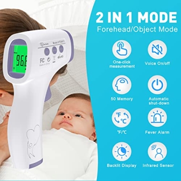 No-Touch Forehead Thermometer Fast Accurate Fever Alarm