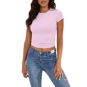 KAMISSY Women’s Stylish Workout Crop Tee for All Activities