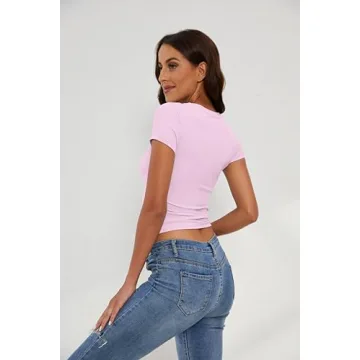 KAMISSY Women’s Stylish Workout Crop Tee for All Activities