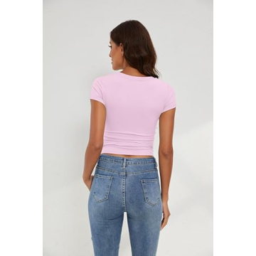 KAMISSY Women’s Stylish Workout Crop Tee for All Activities