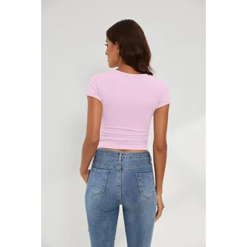 KAMISSY Women’s Stylish Workout Crop Tee for All Activities