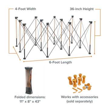 BORA Centipede CT12 36 inch Tall Portable Folding Workstand with Carry Strap, Collapsible Workbench,...