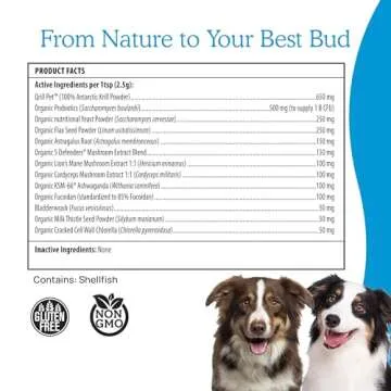 Whole Dog Health with Digestive and Immune Support - (2.65 oz) Bulk Mushroom Powder Supplement & Dog Vitamins with Real Mushrooms Lion's Mane, Cordyceps Mushroom, Turkey Tail, Reishi & Shiitake